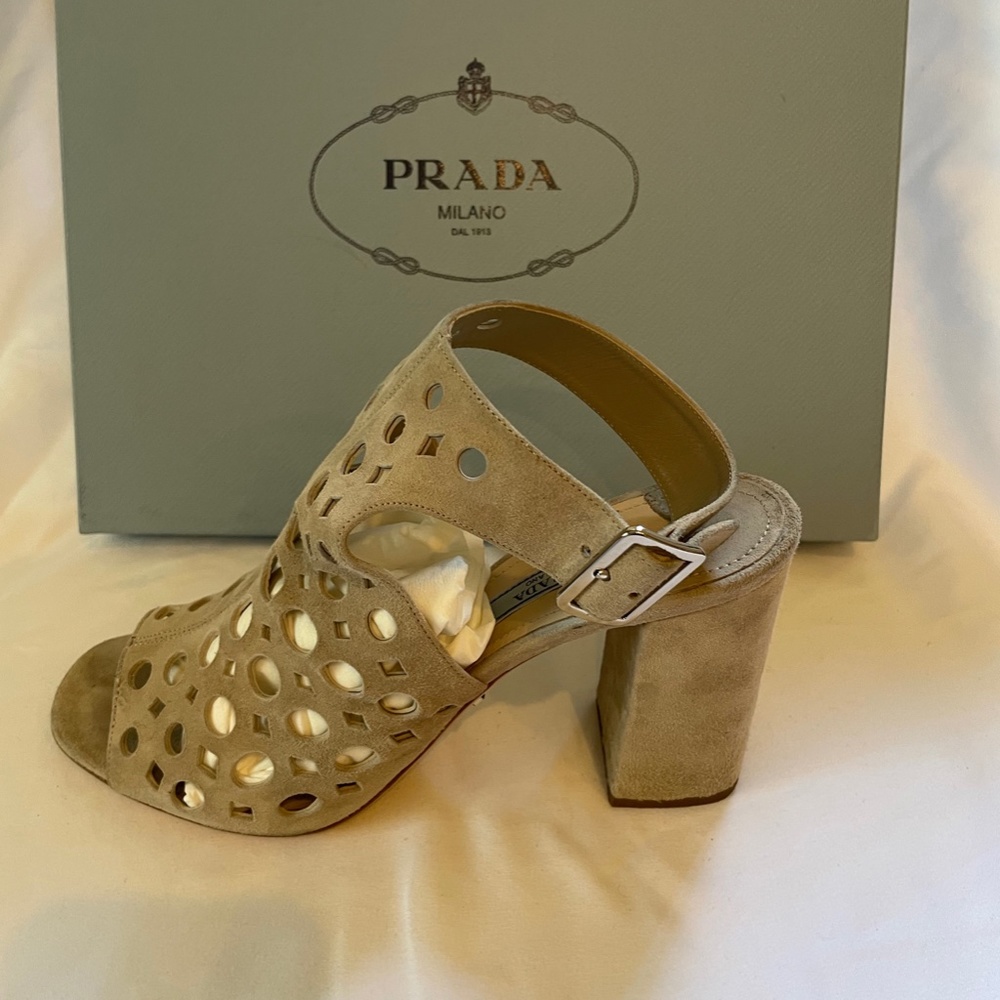 Prada Camoscio ll suede bootie sandal - Picture 3 of 10